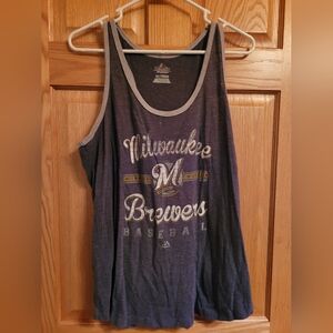 Majestic Milwaukee Brewers Tank Top - Blue and Gray